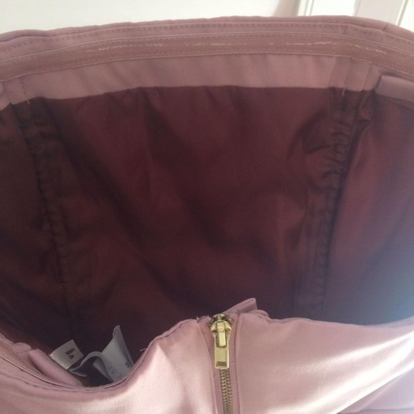 ROSE BLUSH PINK PEPLUM DRESS W REMOVABLE STRAPS - Picture 2 of 5